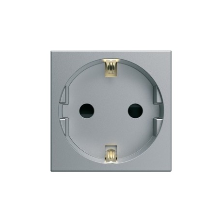PC Schuko 2P+T titane - APPAREILLAGE MURAL GALLERY HAGER WXF160T