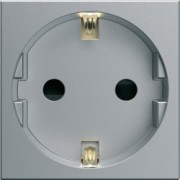 PC Schuko 2P+T titane - APPAREILLAGE MURAL GALLERY HAGER WXF160T