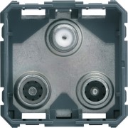 TV+FM+SAT triple 1 entree 2M - APPAREILLAGE MURAL GALLERY HAGER WXF256