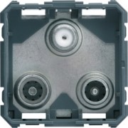 TV+FM+SAT triple 1 entree 2M - APPAREILLAGE MURAL GALLERY HAGER WXF256