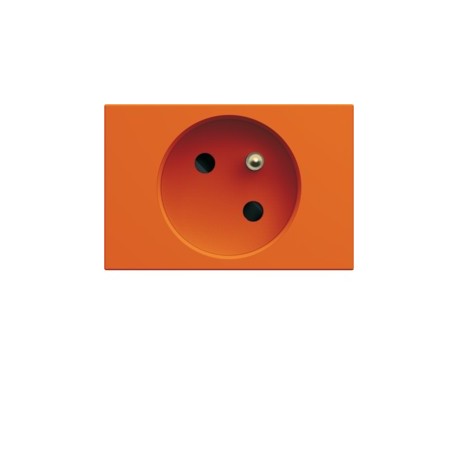 PC goulotte 2P+T 16A orange - APPAREILLAGE MURAL GALLERY HAGER WXF421E