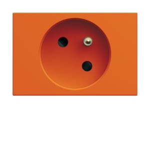 PC goulotte 2P+T 16A orange - APPAREILLAGE MURAL GALLERY HAGER WXF421E