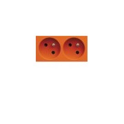 PC dble goul. 2P+T 16A orange - APPAREILLAGE MURAL GALLERY HAGER WXF422E