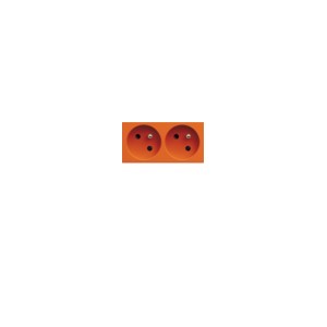 PC dble goul. 2P+T 16A orange - APPAREILLAGE MURAL GALLERY HAGER WXF422E