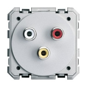 RCA audio/video bornier vis 2M - APPAREILLAGE MURAL GALLERY HAGER WXF631