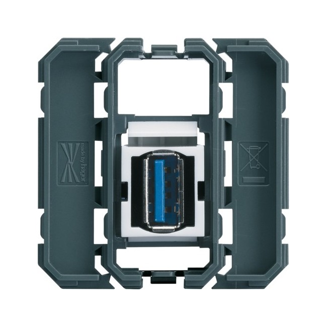 Prise USB 3.0 prise traversant - APPAREILLAGE MURAL GALLERY HAGER WXF644