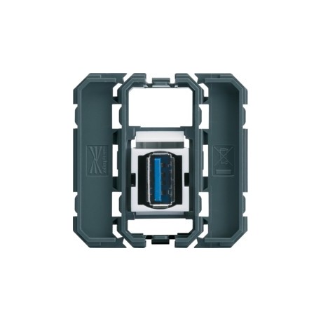 Prise USB 3.0 prise traversant - APPAREILLAGE MURAL GALLERY HAGER WXF644