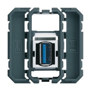 Prise USB 3.0 prise traversant - APPAREILLAGE MURAL GALLERY HAGER WXF644