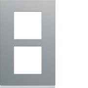 Plaque 2P V57 titane - APPAREILLAGE MURAL GALLERY HAGER WXP0122