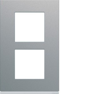 Plaque 2P V57 titane - APPAREILLAGE MURAL GALLERY HAGER WXP0122