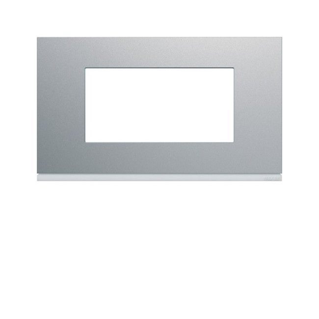 Plaque 4M E57 titane - APPAREILLAGE MURAL GALLERY HAGER WXP0134