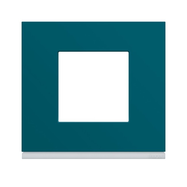 Plaque 1P plastique peacock - APPAREILLAGE MURAL GALLERY HAGER WXP0802