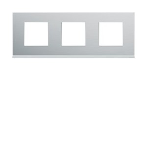 Plaque 3P H71 placage aluminiu - APPAREILLAGE MURAL GALLERY HAGER WXP2013