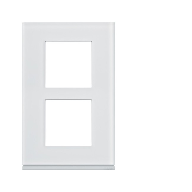 Plaque 2P V57 moon glass - APPAREILLAGE MURAL GALLERY HAGER WXP4022