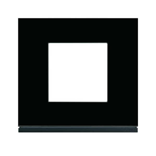 Plaque 1P midnight glass - APPAREILLAGE MURAL GALLERY HAGER WXP4102