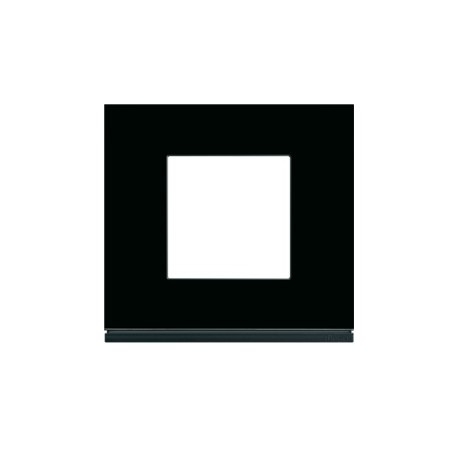 Plaque 1P midnight glass - APPAREILLAGE MURAL GALLERY HAGER WXP4102