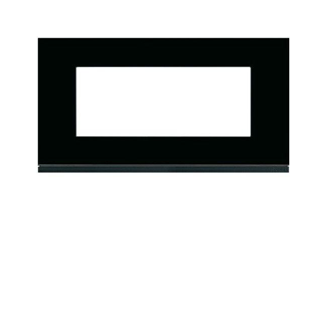 Plaque 5M E71 midnight glass - APPAREILLAGE MURAL GALLERY HAGER WXP4105