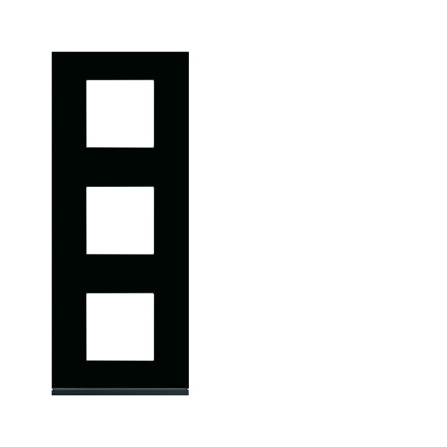 Plaque 3P V71 midnight glass - APPAREILLAGE MURAL GALLERY HAGER WXP4143