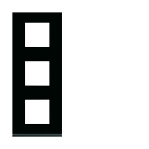 Plaque 3P V71 midnight glass - APPAREILLAGE MURAL GALLERY HAGER WXP4143