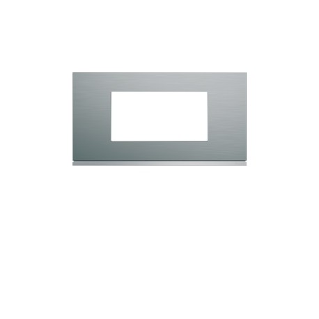 Plaque 4M E71 bright inox - APPAREILLAGE MURAL GALLERY HAGER WXP4204