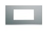 Plaque 4M E71 bright inox - APPAREILLAGE MURAL GALLERY HAGER WXP4204