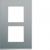 Plaque 2P V57 bright inox - APPAREILLAGE MURAL GALLERY HAGER WXP4222