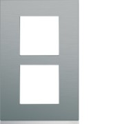 Plaque 2P V57 bright inox - APPAREILLAGE MURAL GALLERY HAGER WXP4222