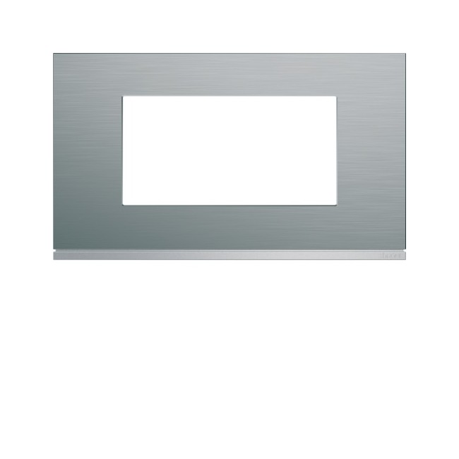 Plaque 4M E57 bright inox - APPAREILLAGE MURAL GALLERY HAGER WXP4234