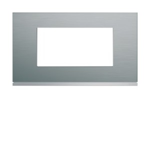 Plaque 4M E57 bright inox - APPAREILLAGE MURAL GALLERY HAGER WXP4234