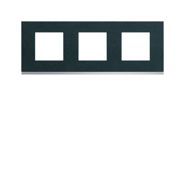 Plaque 3P H71 dark rock - APPAREILLAGE MURAL GALLERY HAGER WXP4413