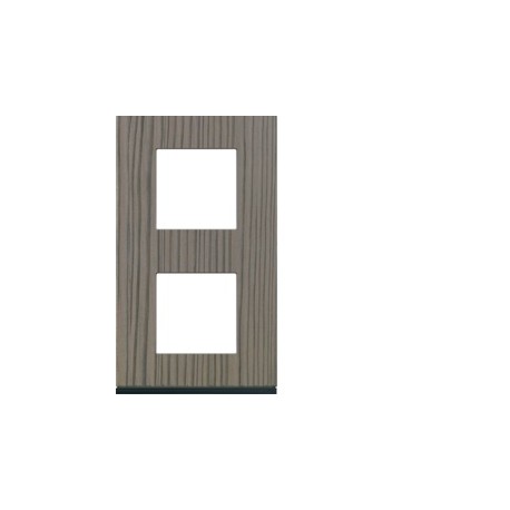 Plaque 2P V71 grey wood - APPAREILLAGE MURAL GALLERY HAGER WXP4842