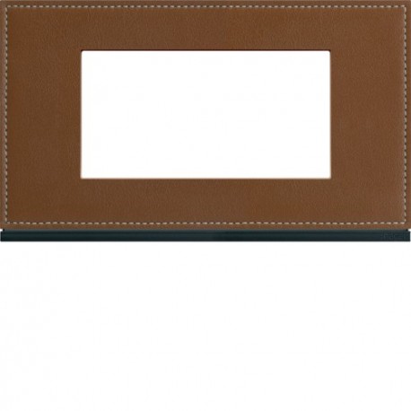 Plaque 4M E57 coffee leather - APPAREILLAGE MURAL GALLERY HAGER WXP4934