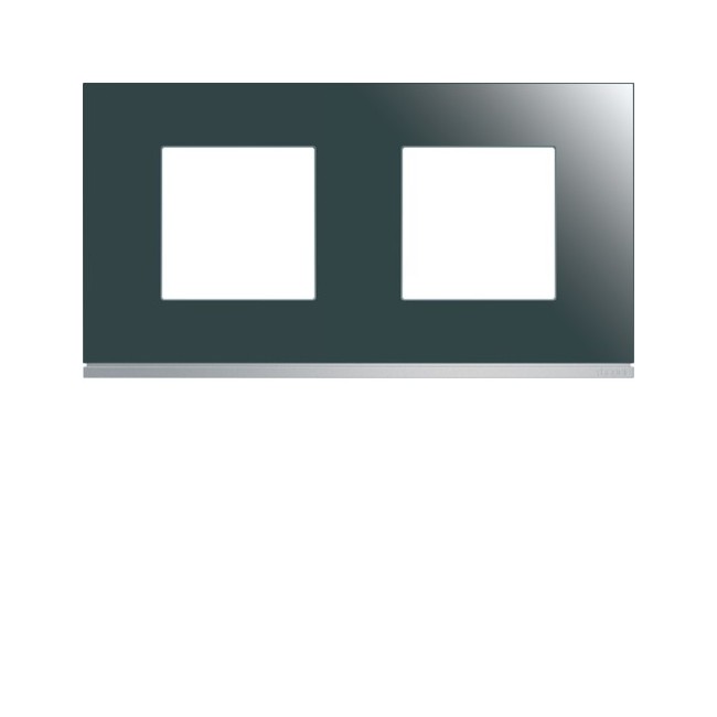 Plaque 2P H71 mirror glass - APPAREILLAGE MURAL GALLERY HAGER WXP5012