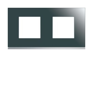 Plaque 2P H71 mirror glass - APPAREILLAGE MURAL GALLERY HAGER WXP5012