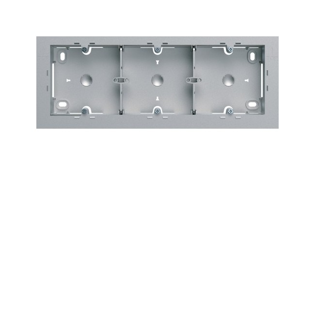 Boite saillie triple titane - APPAREILLAGE MURAL GALLERY HAGER WXA683T