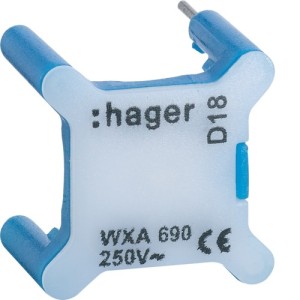 Voyant pour inter 230V bleu - APPAREILLAGE MURAL GALLERY HAGER WXA690