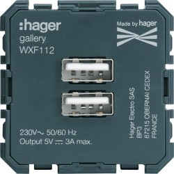 Chargeur USB - APPAREILLAGE MURAL GALLERY HAGER WXF112