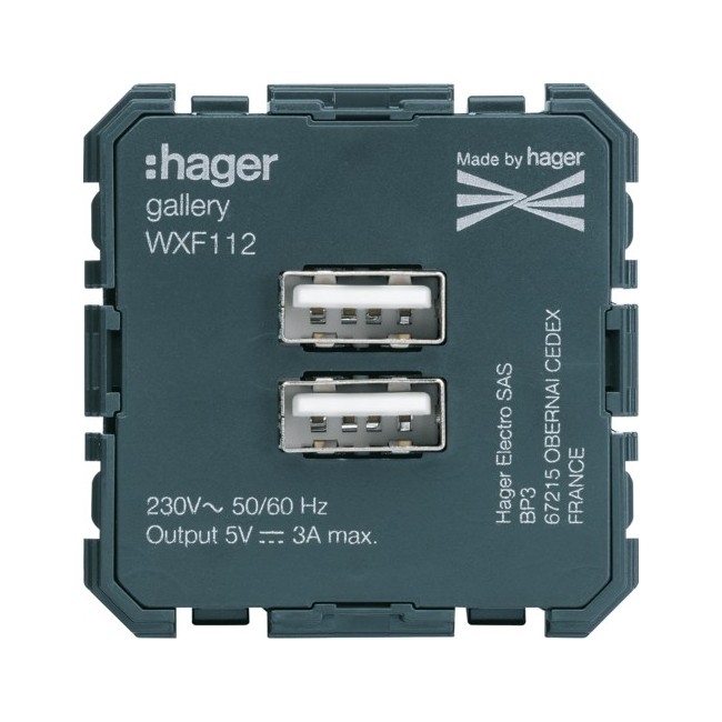Chargeur USB - APPAREILLAGE MURAL GALLERY HAGER WXF112