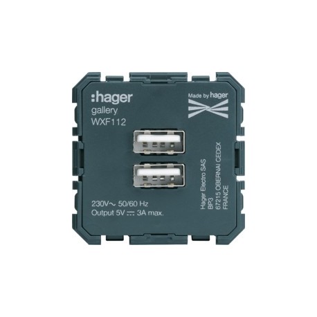 Chargeur USB - APPAREILLAGE MURAL GALLERY HAGER WXF112