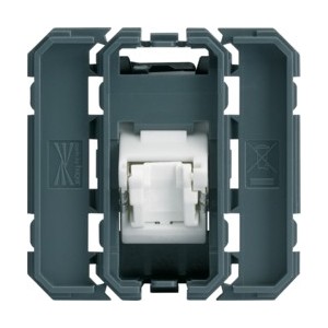 RJ45 cat.6 FTP 2M incline 45° - APPAREILLAGE MURAL GALLERY HAGER WXF231