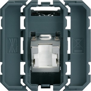 RJ45 cat.6 STP 2M incline 45° - APPAREILLAGE MURAL GALLERY HAGER WXF232