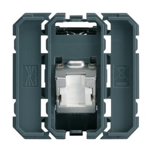 RJ45 cat.6 STP 2M incline 45° - APPAREILLAGE MURAL GALLERY HAGER WXF232