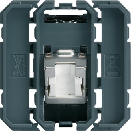 RJ45 cat.6 STP 2M incline 45° - APPAREILLAGE MURAL GALLERY HAGER WXF232