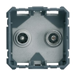 Prise TV+FM directe 2M - APPAREILLAGE MURAL GALLERY HAGER WXF253