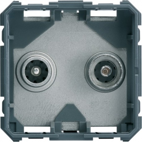 Prise TV+FM directe 2M - APPAREILLAGE MURAL GALLERY HAGER WXF253