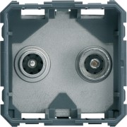 Prise TV+FM directe 2M - APPAREILLAGE MURAL GALLERY HAGER WXF253