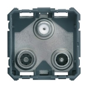 TV+FM+SAT triple 2 entrees 2M - APPAREILLAGE MURAL GALLERY HAGER WXF257