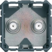 Prise TV+FM double type F 2M - APPAREILLAGE MURAL GALLERY HAGER WXF259