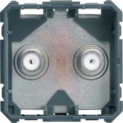 Prise TV+FM double type F 2M - APPAREILLAGE MURAL GALLERY HAGER WXF259