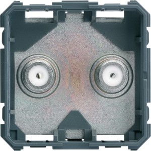 Prise TV+FM double type F 2M - APPAREILLAGE MURAL GALLERY HAGER WXF259